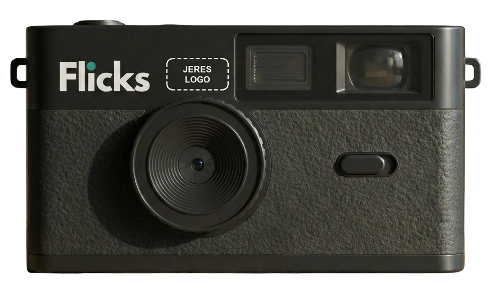 Flicks Original med plads til jeres logo ved siden af Flicks-logoet
